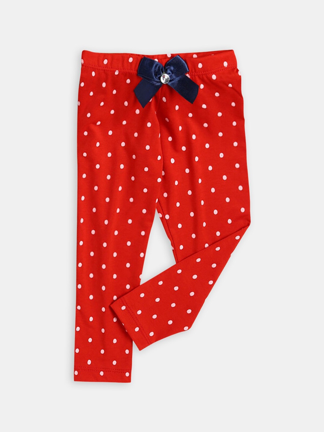 

Hopscotch Girls Red Printed Ankle Length Leggings
