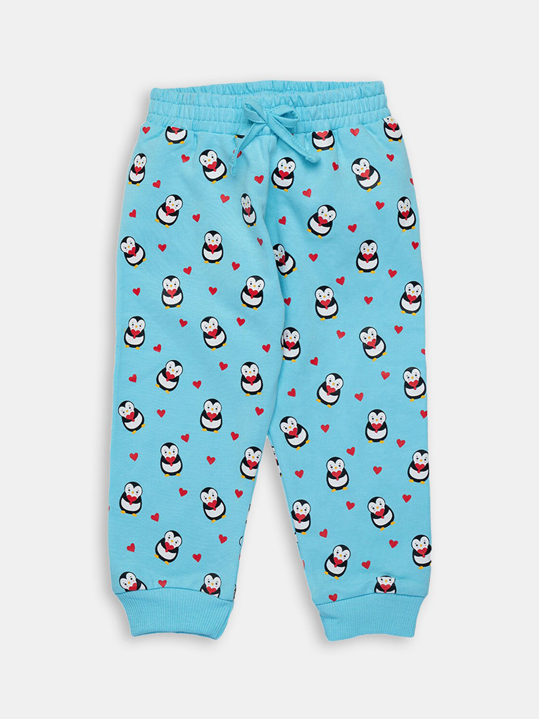 

Hopscotch Girls Blue Printed Cotton Joggers
