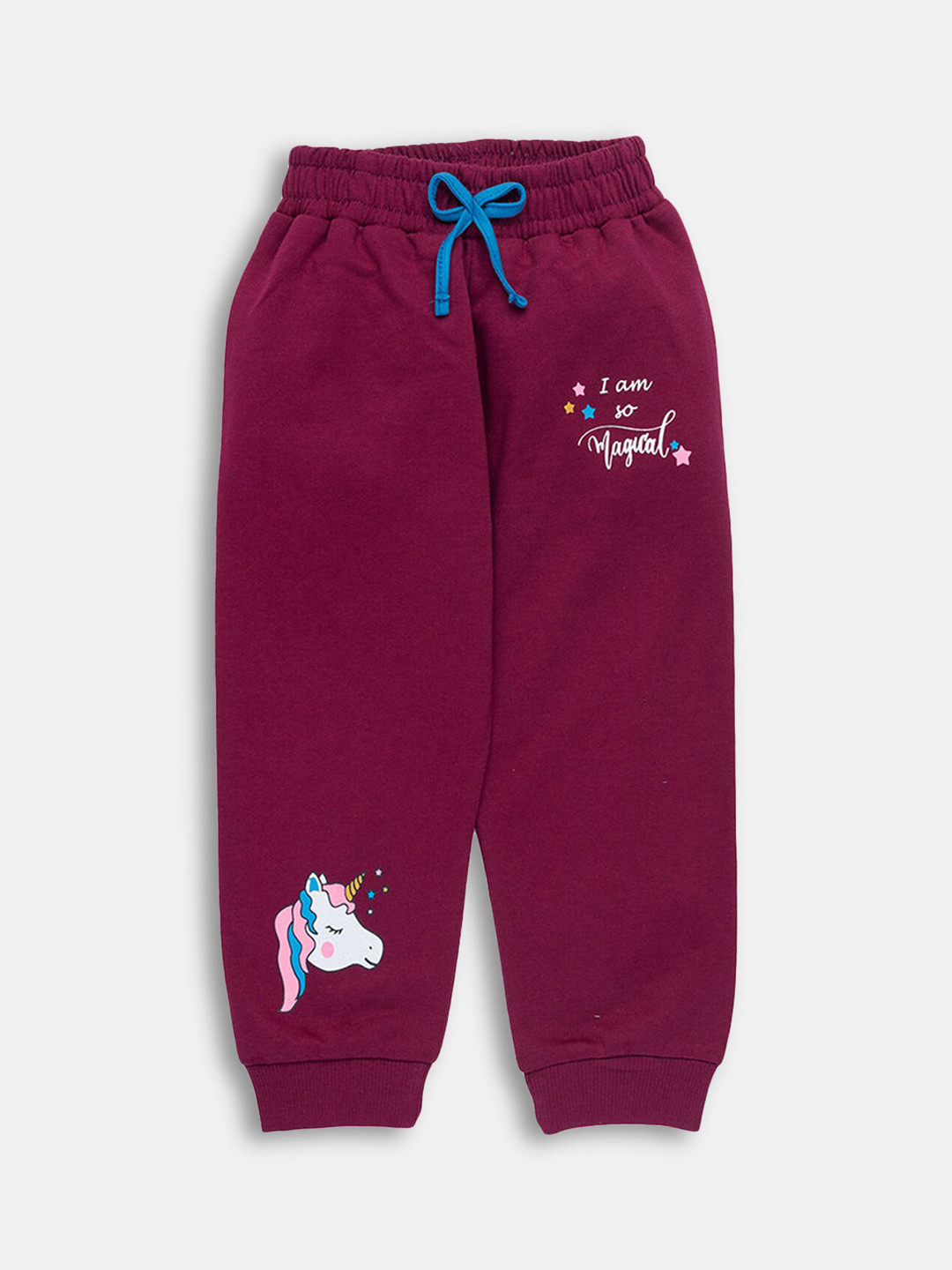 

Hopscotch Girls Red Graphic Printed Cotton Joggers