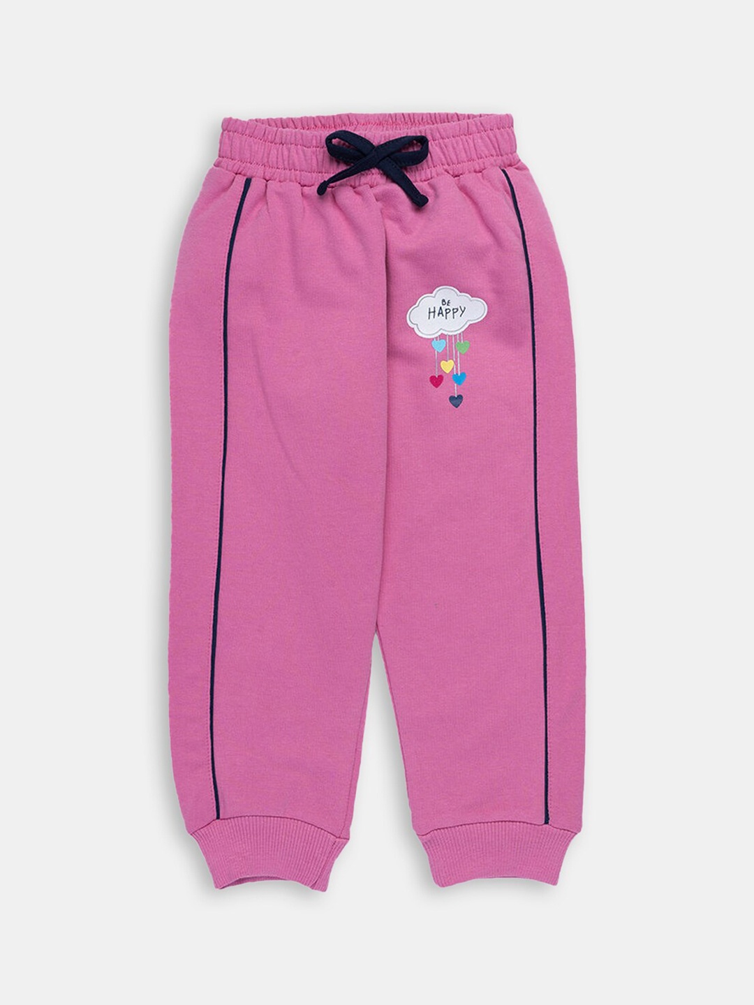 

Hopscotch Infants Girls Pink Graphic Printed Cotton Joggers
