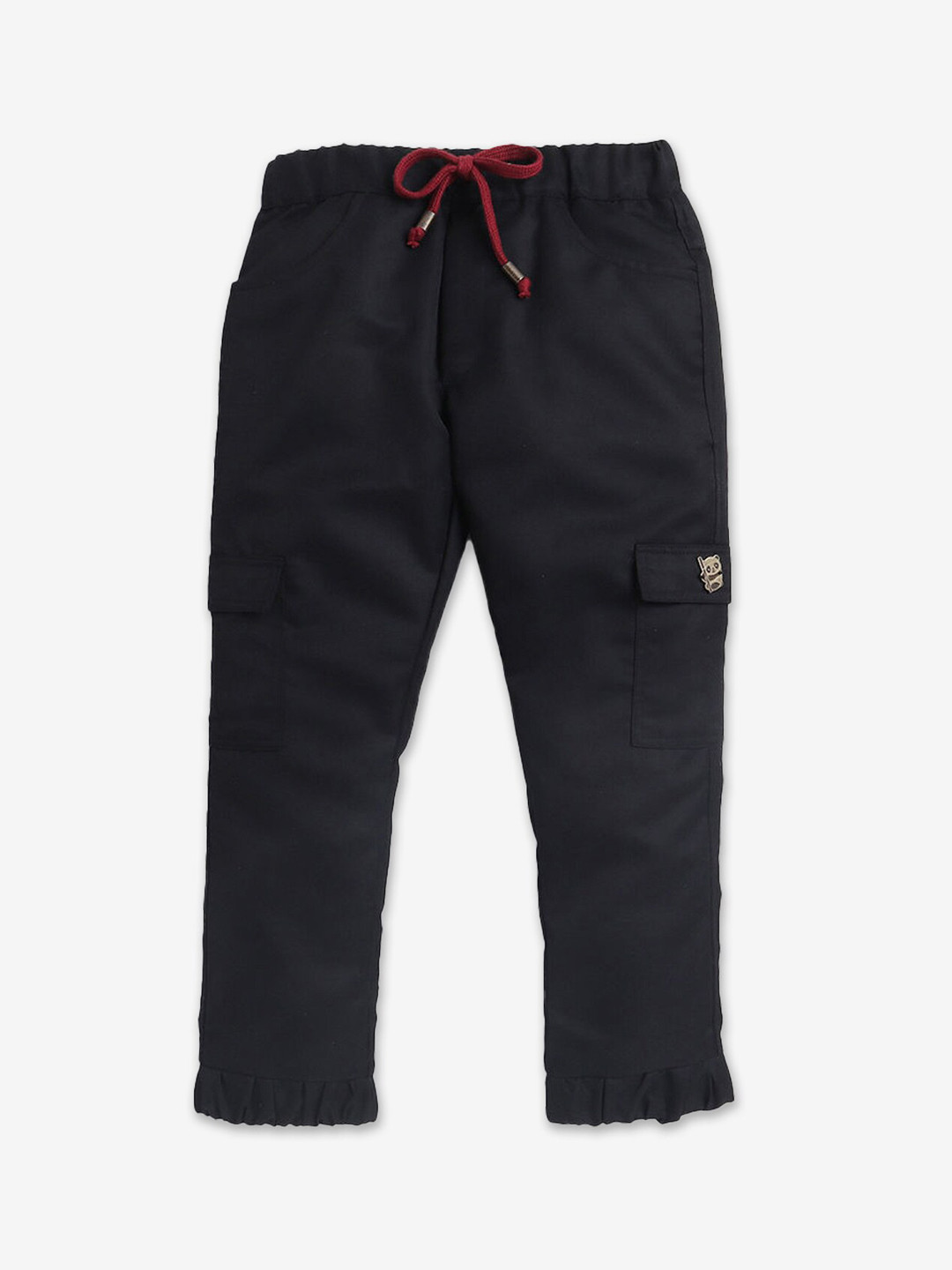 

Hopscotch Kids Black Solid Joggers