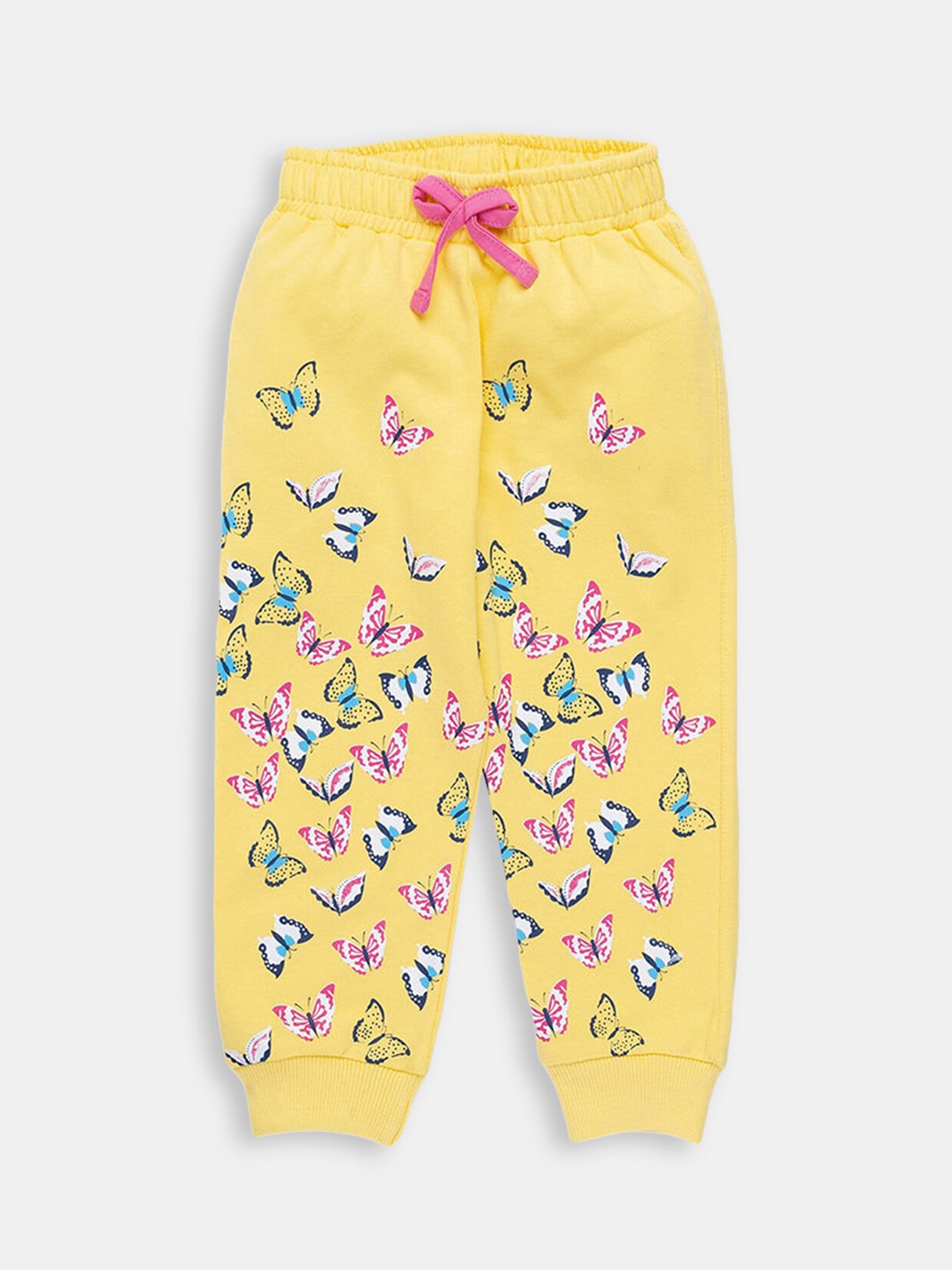 

Hopscotch Girls Golden Colored Printed Cotton Joggers, Gold