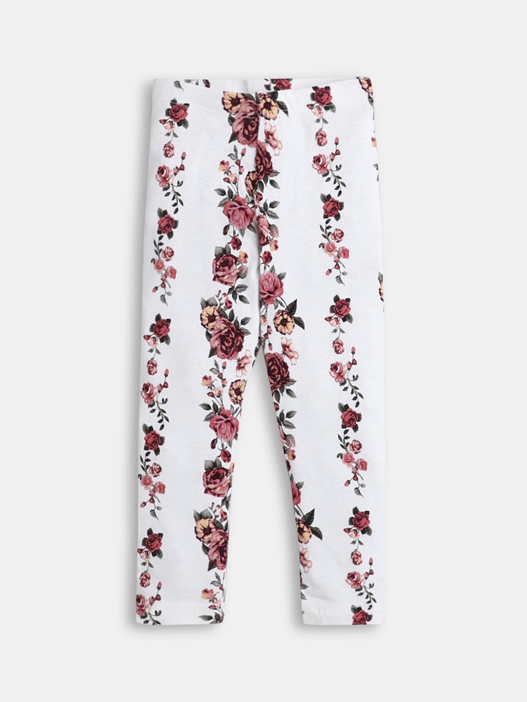 

Hopscotch Girls Off White Printed Ankle Length Leggings