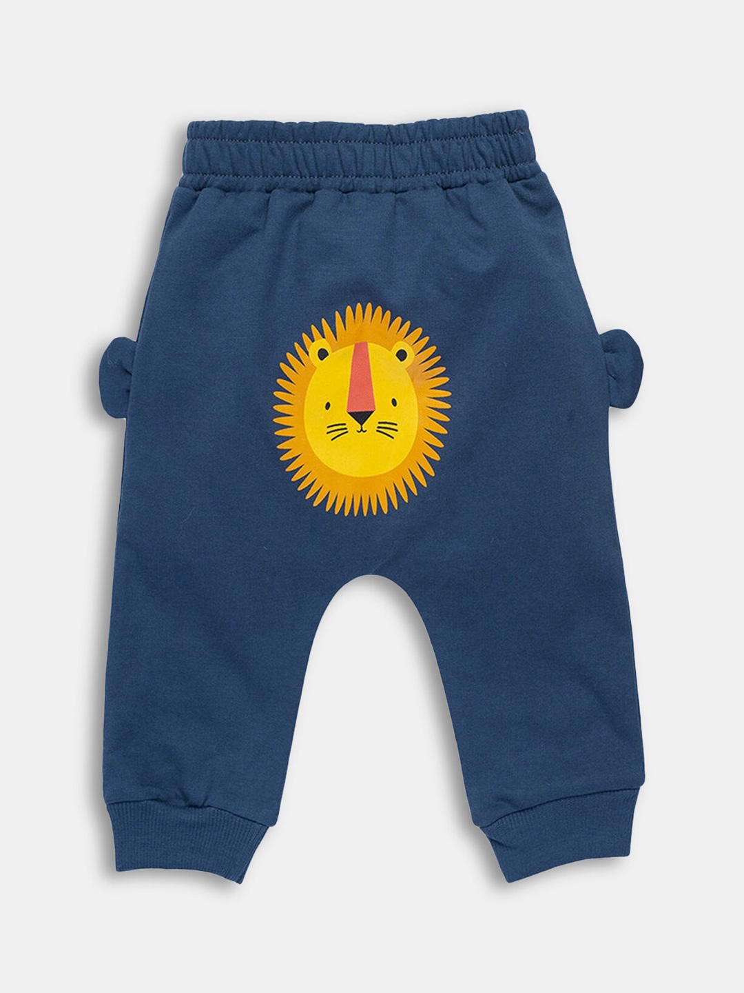 

Hopscotch Infants Blue Printed Cotton Joggers