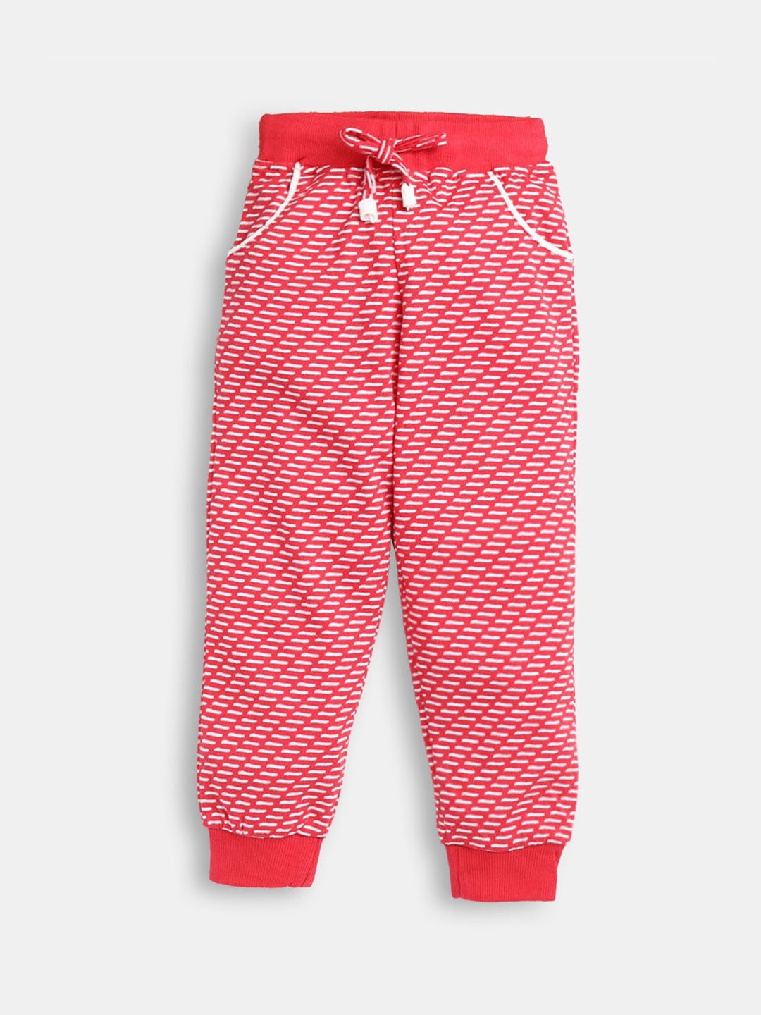 

Hopscotch Boys Red Striped Cotton Joggers