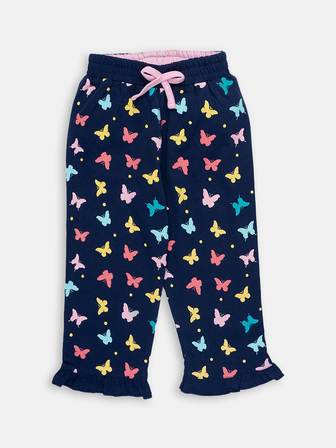 

Hopscotch Girls Blue Printed Cotton Trouser