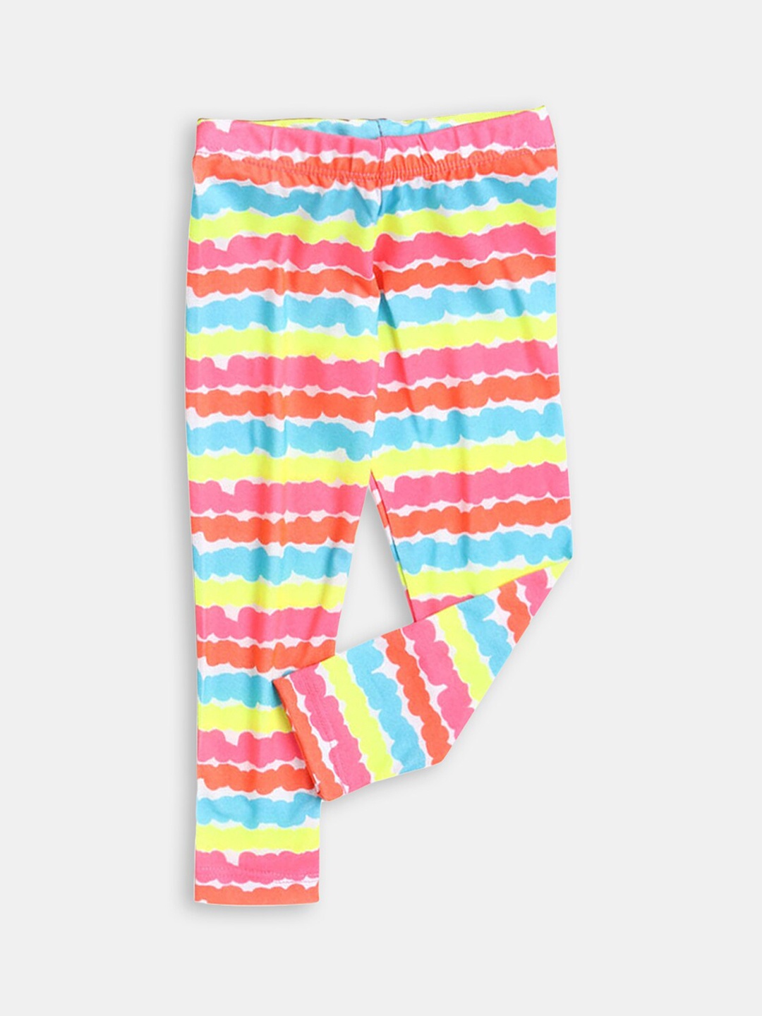 

Hopscotch Girls Pink & Blue Striped Ankle-Length Leggings