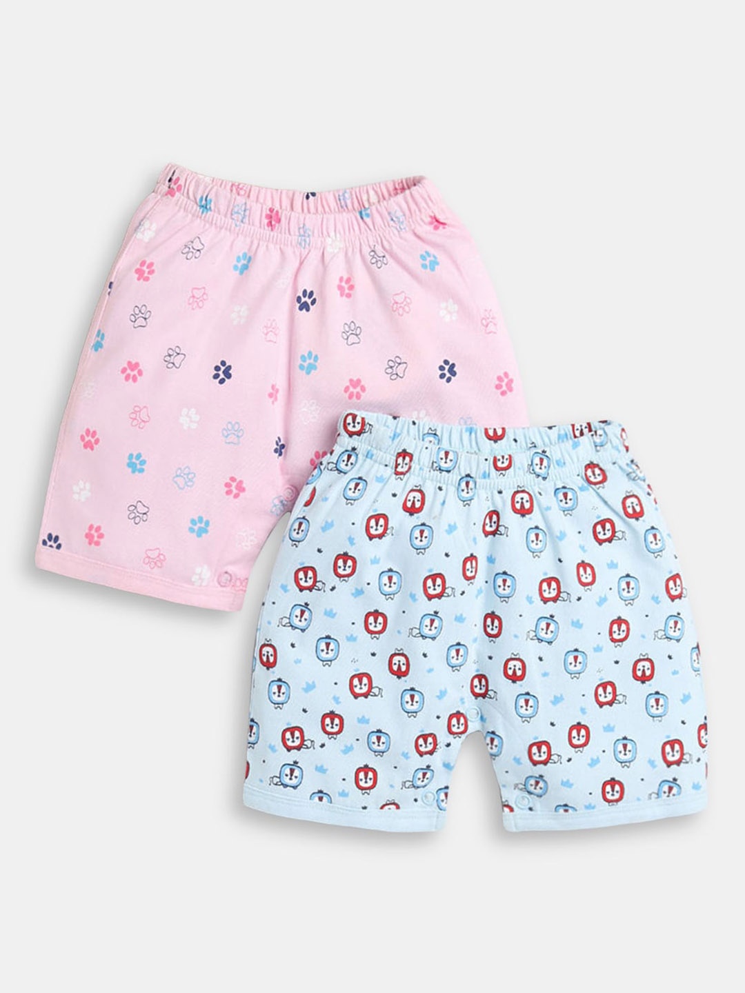 

Hopscotch Girls Conversational Printed High-Rise Cotton Shorts, Pink