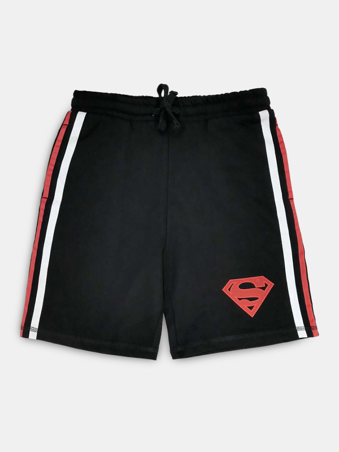 

Hopscotch Boys Superhero Printed High-Rise Cotton Shorts, Black