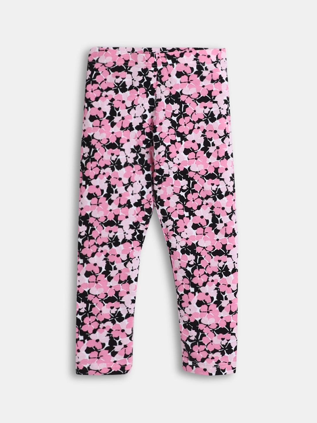 

Hopscotch Girls Pink & Black Floral Printed Ankle-Length Leggings
