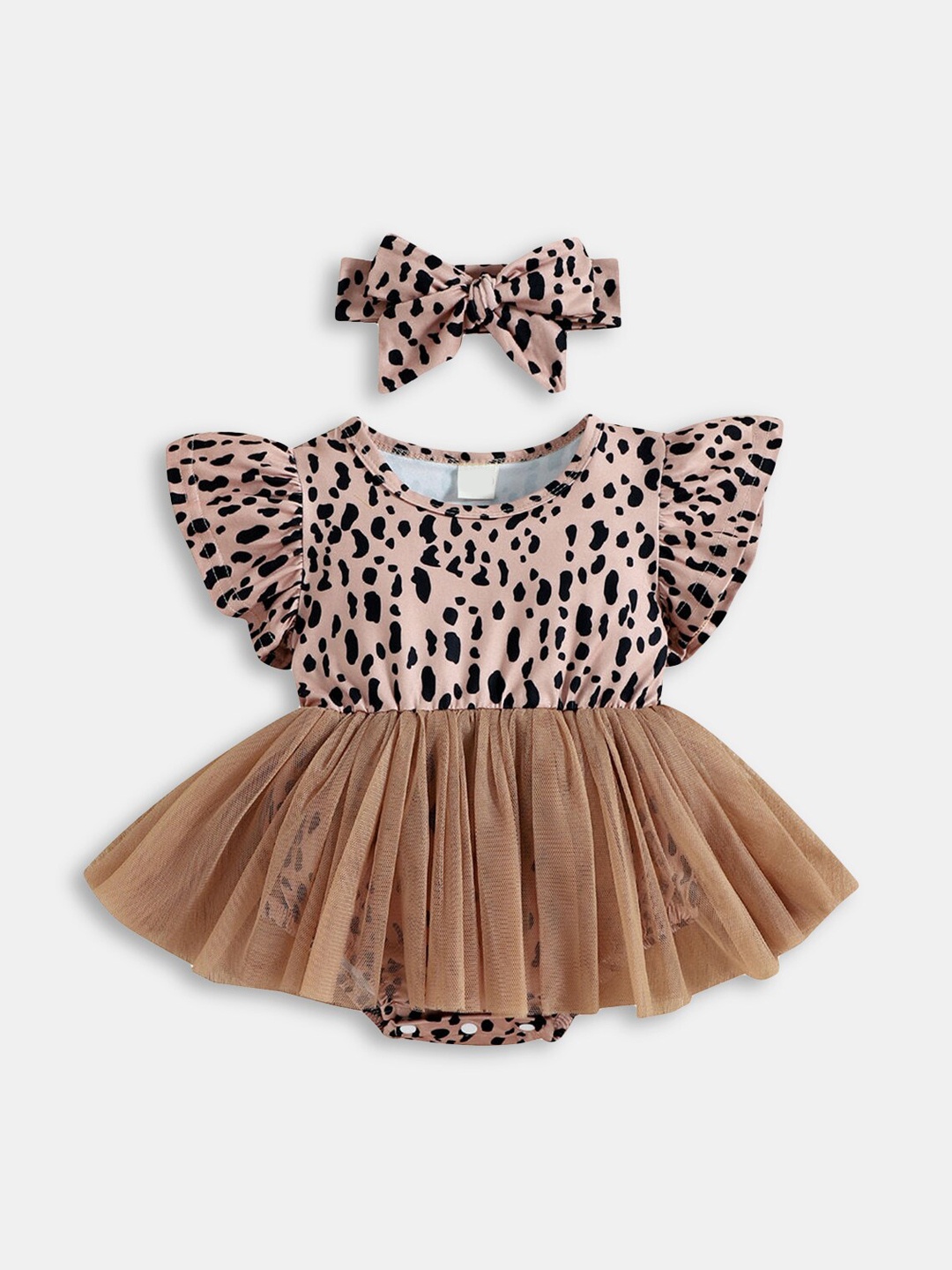 

Hopscotch Girls Brown Printed Bodysuit