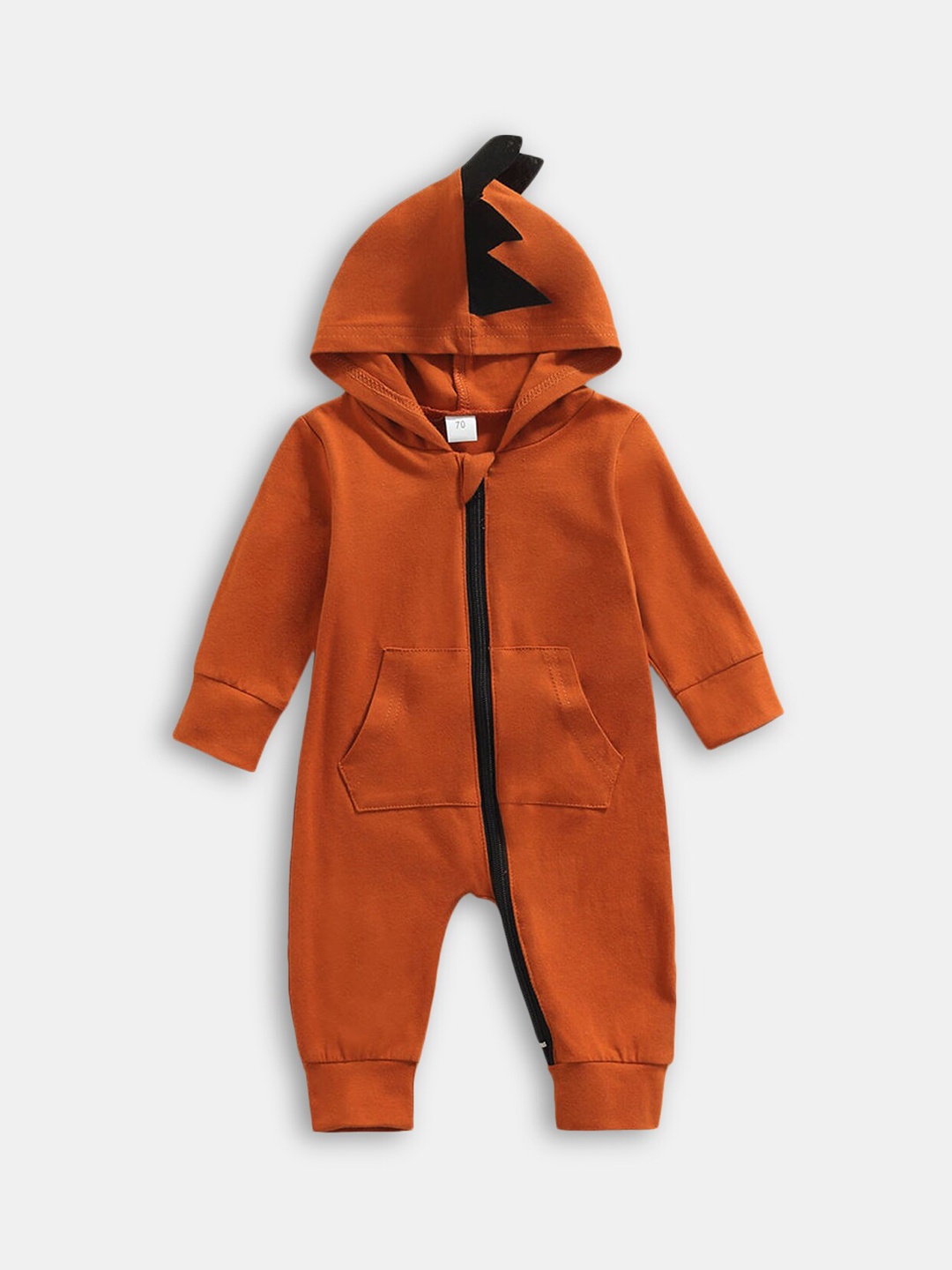 

Hopscotch Infant Kids Brown Hooded Rompers
