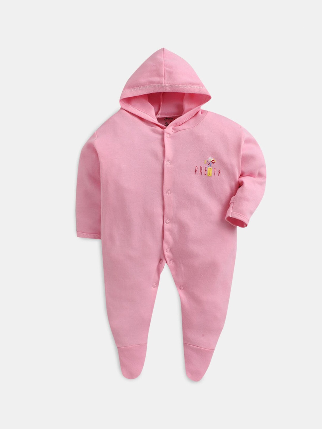 

Hopscotch Girls Pink Hooded Cotton Bodysuit