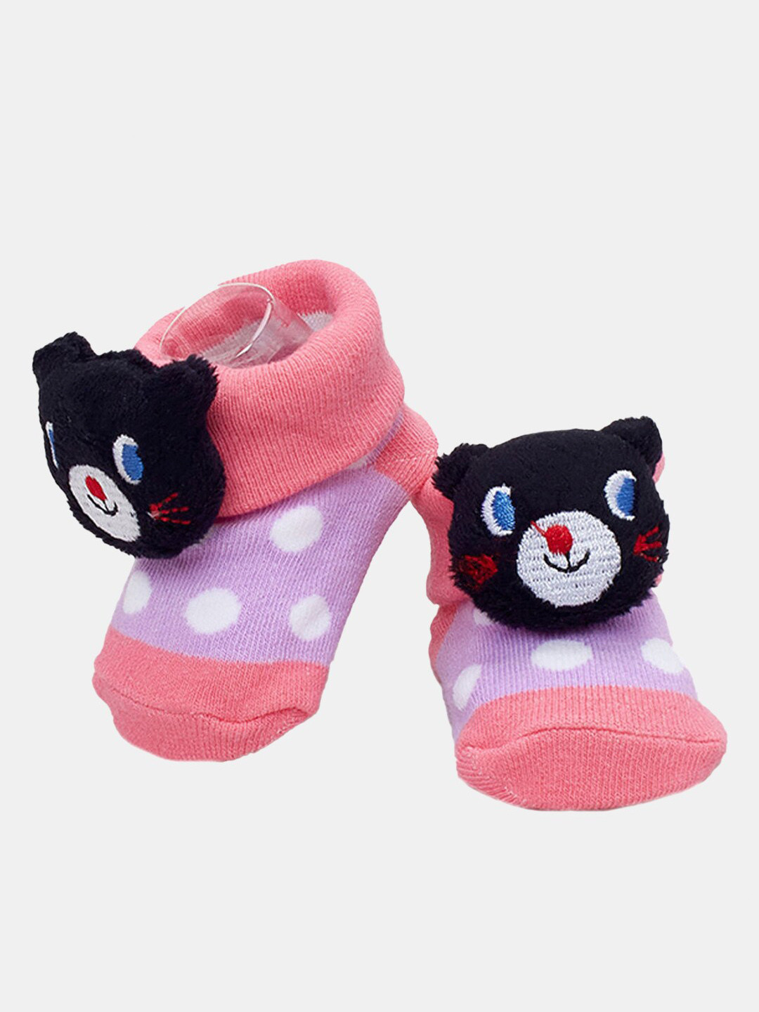 

Hopscotch Kids Polka Dot-Printed Ankle-Length Socks, Pink