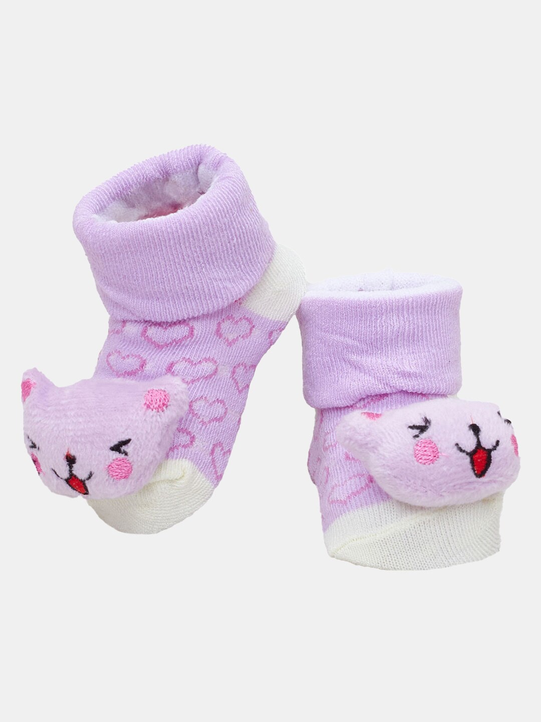 

Hopscotch Kids Purple Printed Ankle-Length Socks