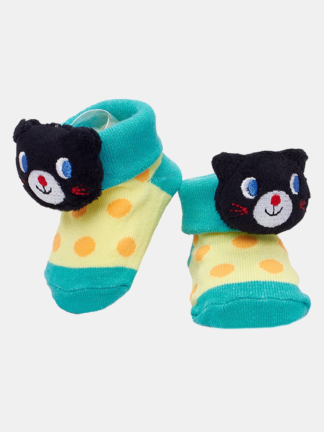 

Hopscotch Kids Green & Yellow Printed Ankle-Length Socks