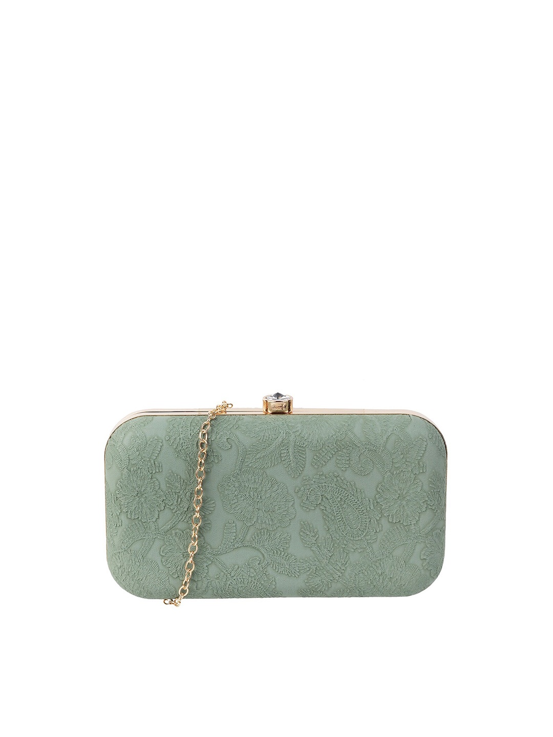 

WALKWAY by Metro Blue Embroidered Box Clutch