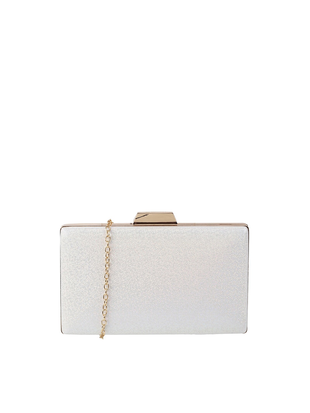 

WALKWAY by Metro White & Gold-Toned Box Clutch
