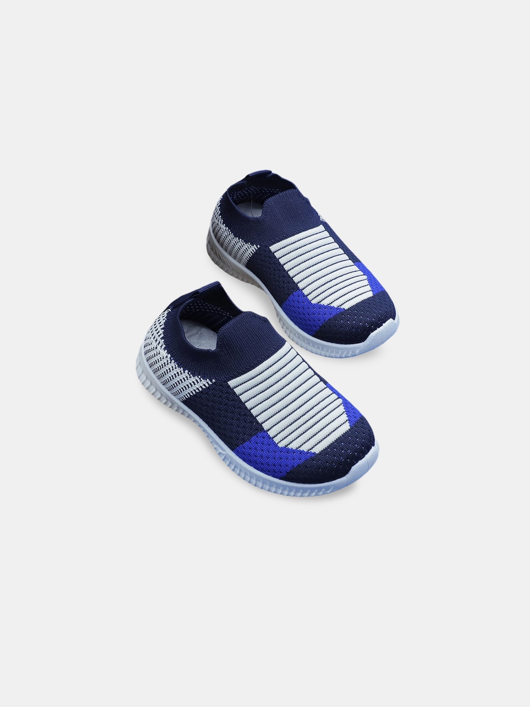 

Hopscotch Boys Blue & Black Striped PU Slip-On Sneakers