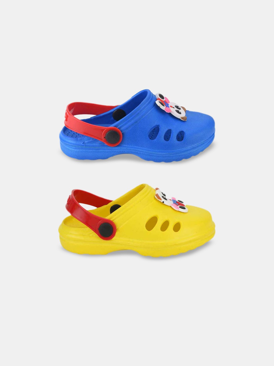 

Hopscotch Kids Yellow & Blue Pack of 2 Printed Rubber Clogs