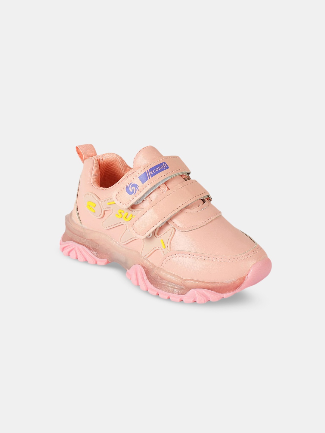 

Hopscotch Girls Pink Woven Design LED Sneakers