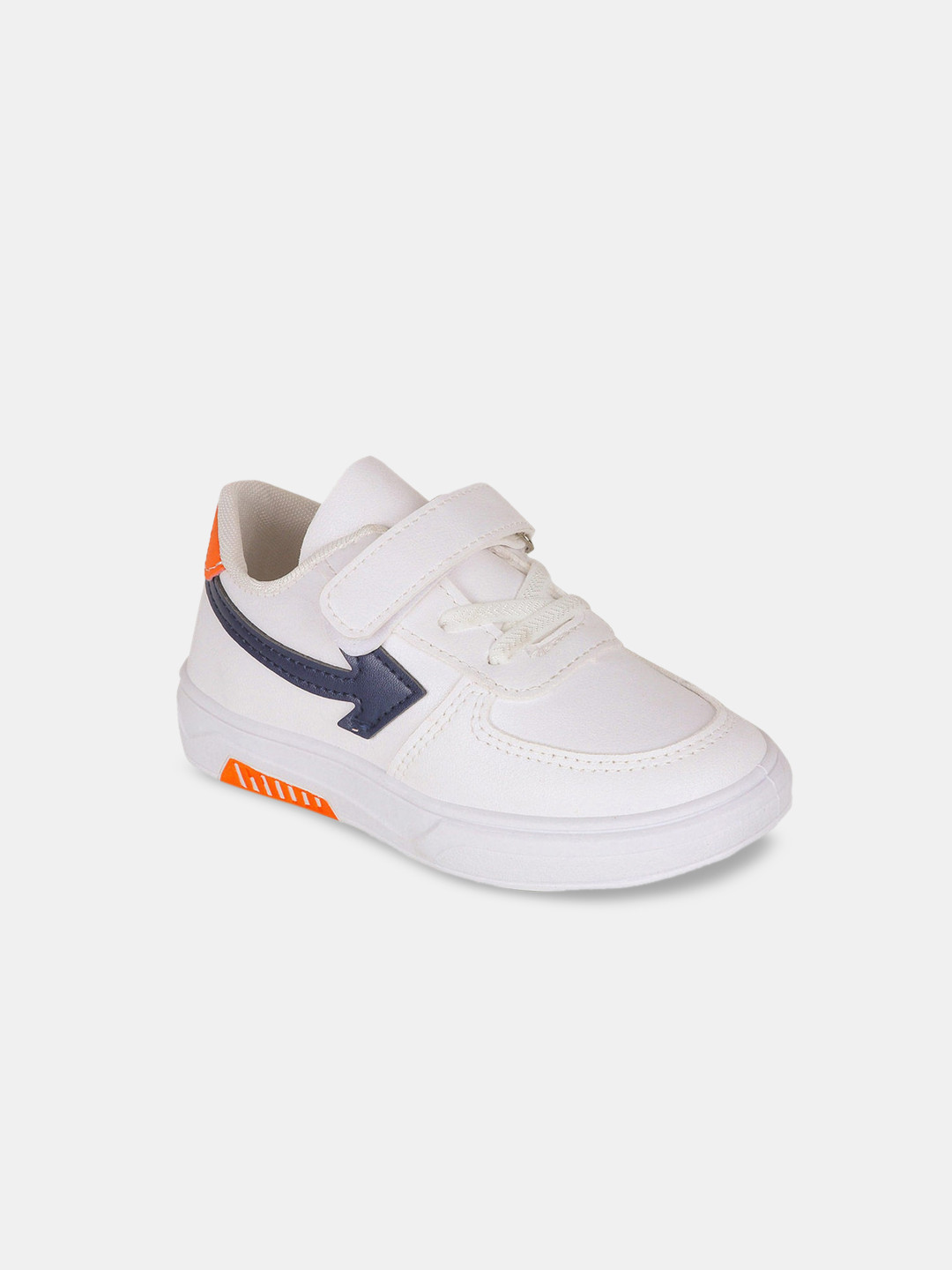 

Hopscotch Kids White & Blue Colourblocked PU Sneakers