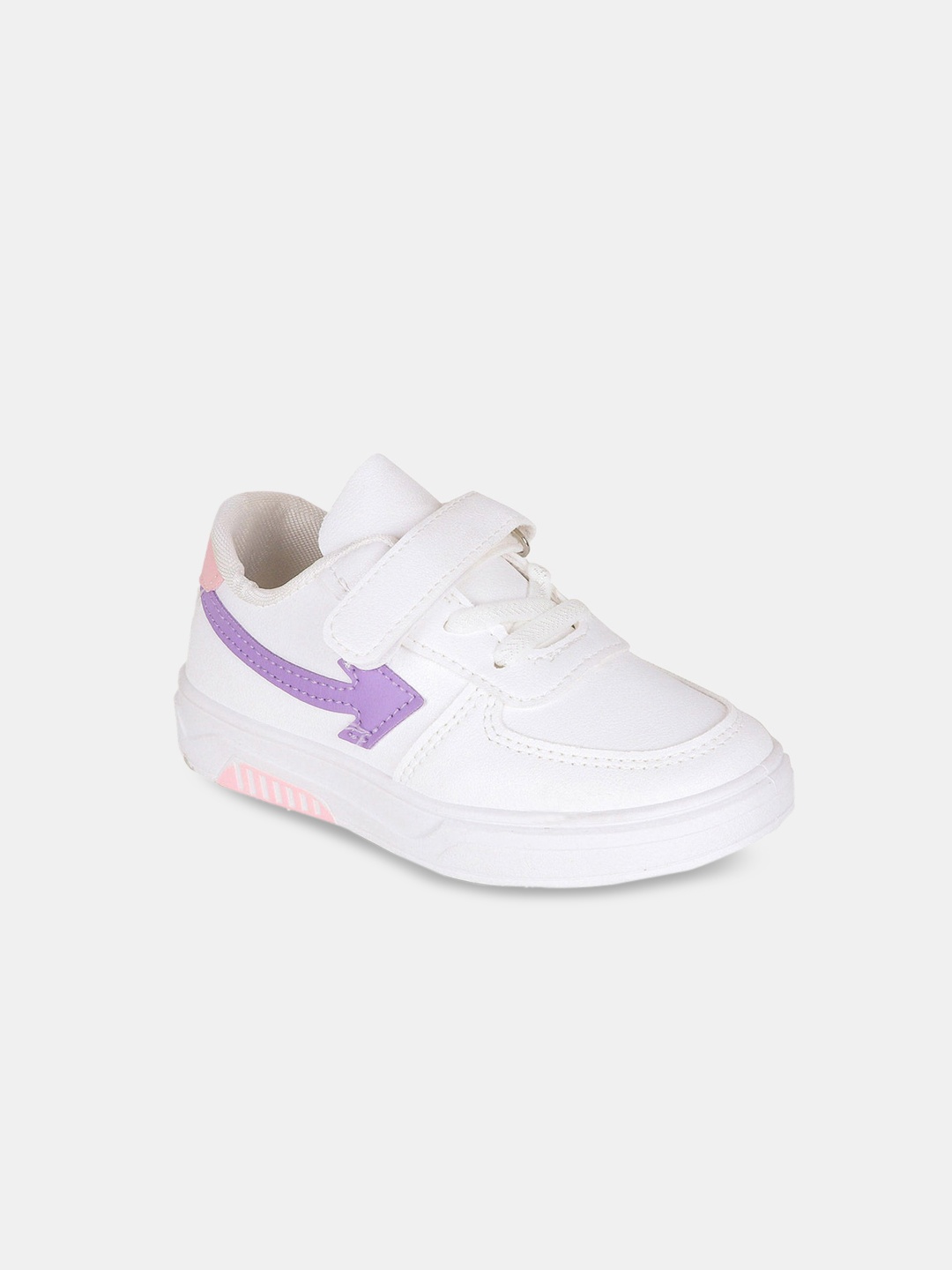 

Hopscotch Girls White Printed PU Sneakers