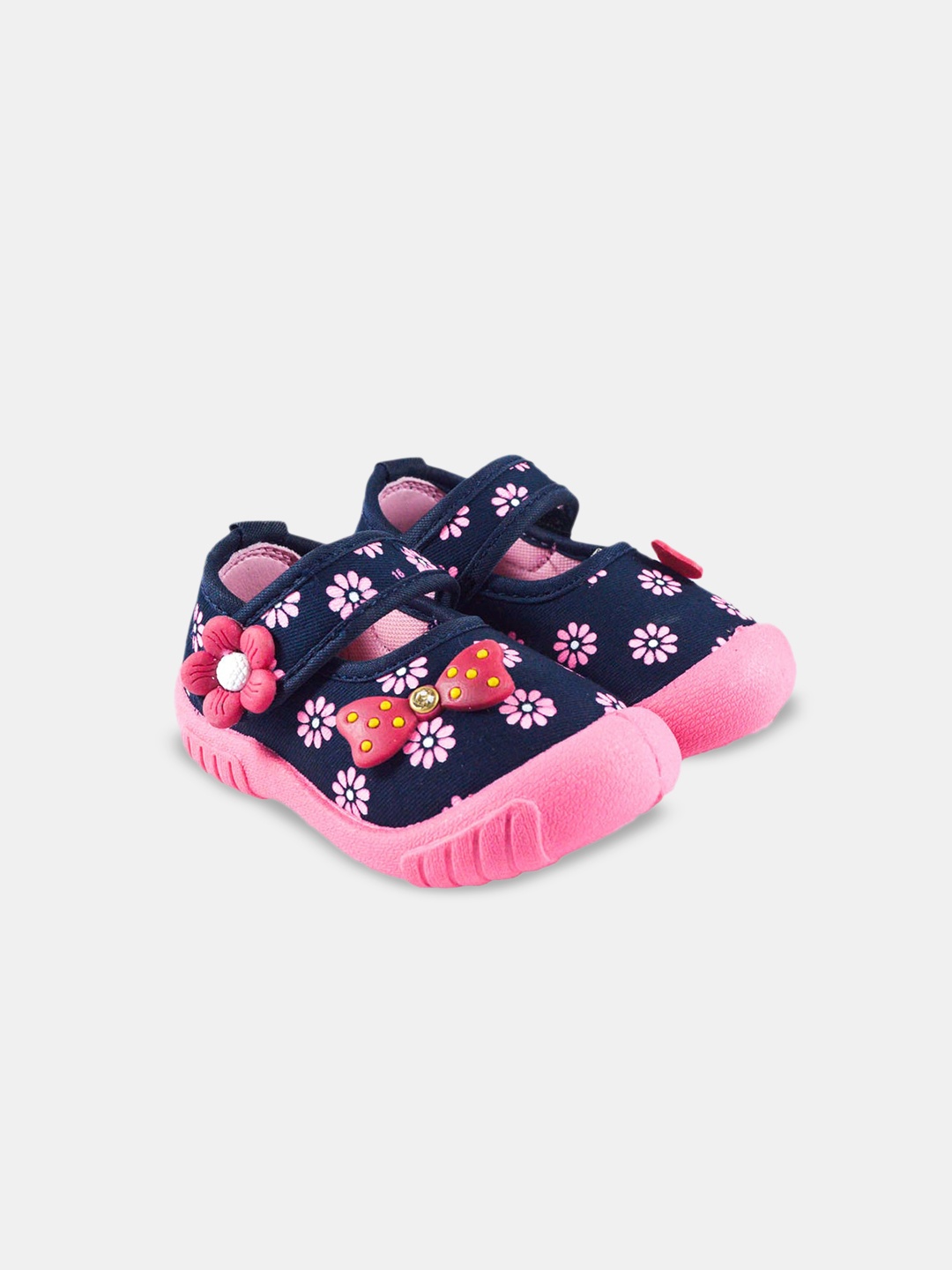 

Hopscotch Girls Pink Printed PU Slip-On Sneakers
