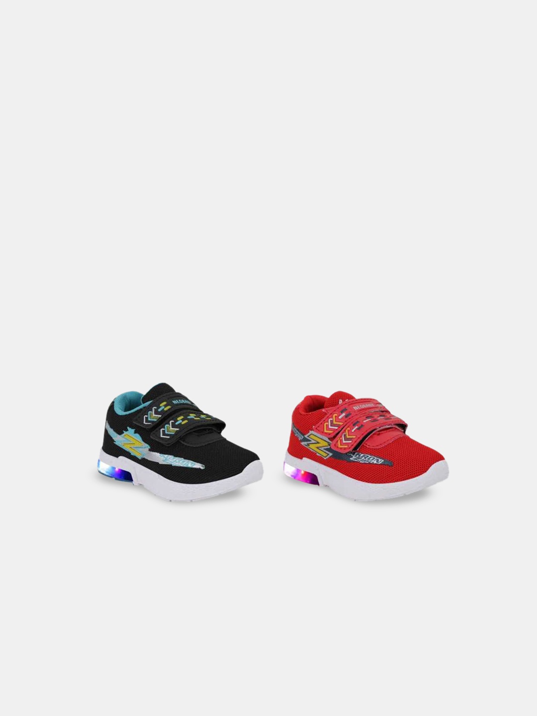 

Hopscotch Pack Of 2 Kids Black & Red Printed Sneakers