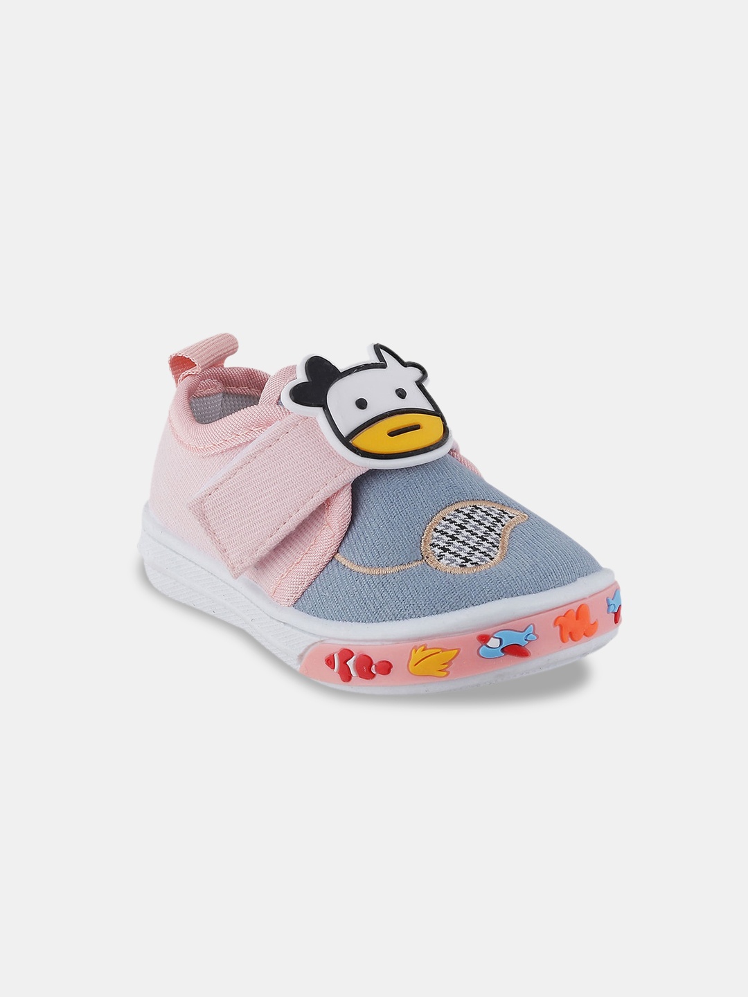 

Hopscotch Girls Pink & Grey Applique Slip-On Sneakers