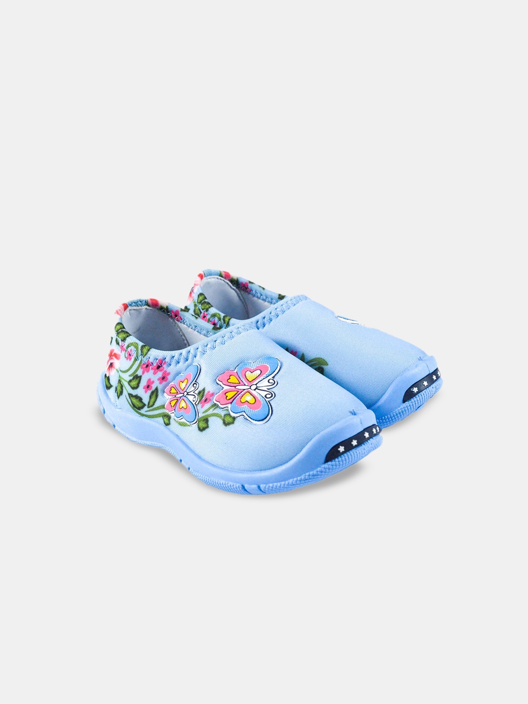 

Hopscotch Girls Blue Floral Printed PU Slip-On Sneakers