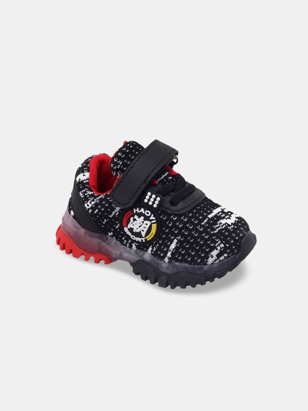 

Hopscotch Girls Red& Black Woven Design PU Sneakers