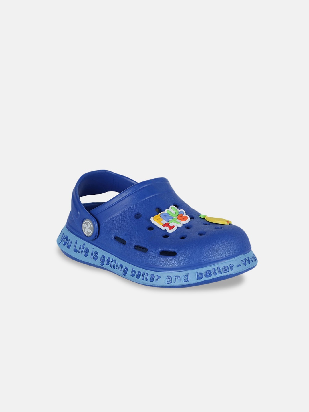 

Hopscotch Kids Blue Applique PU Clogs