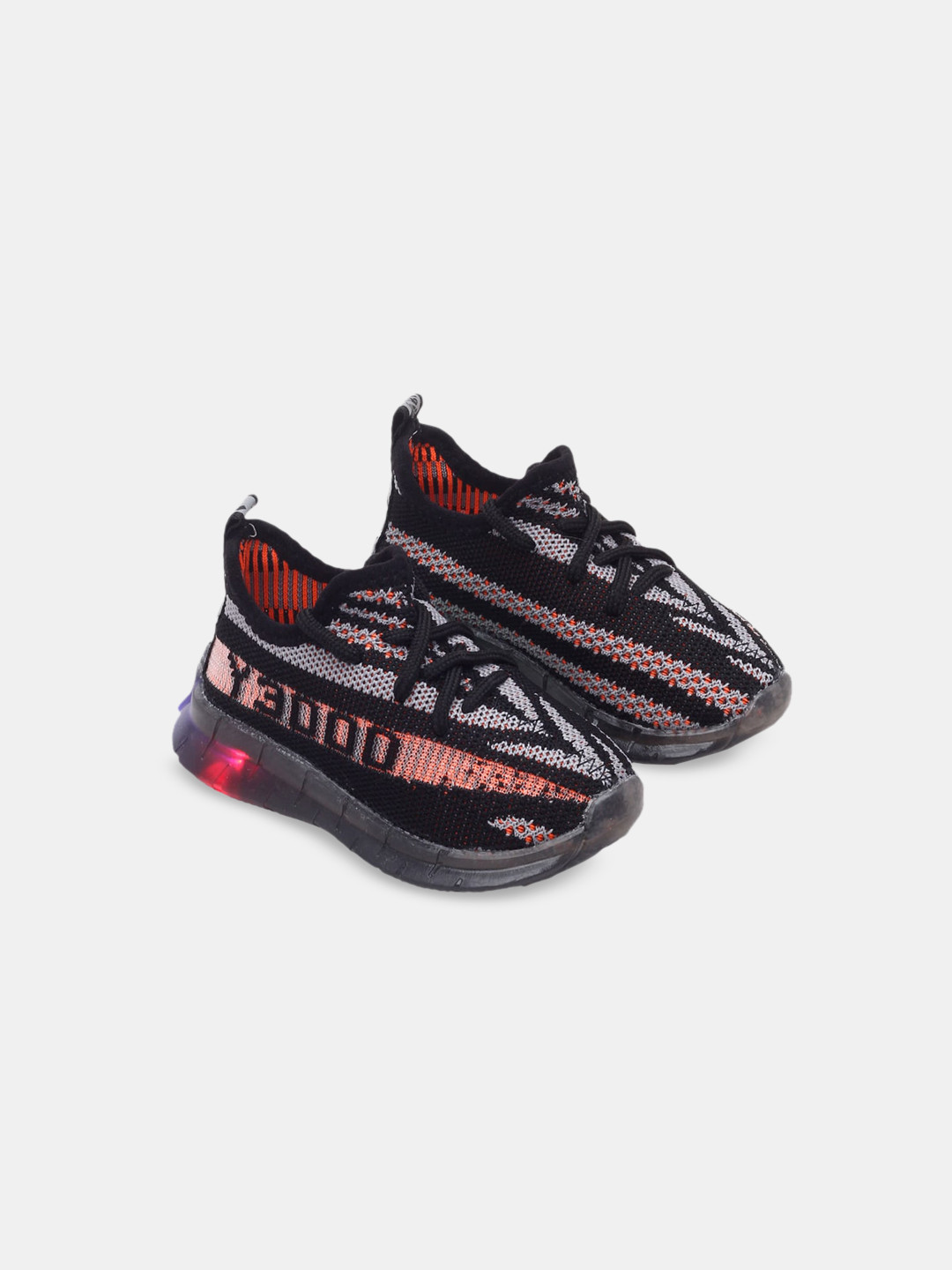 

Hopscotch Girls Black & Grey Woven Design Sneakers
