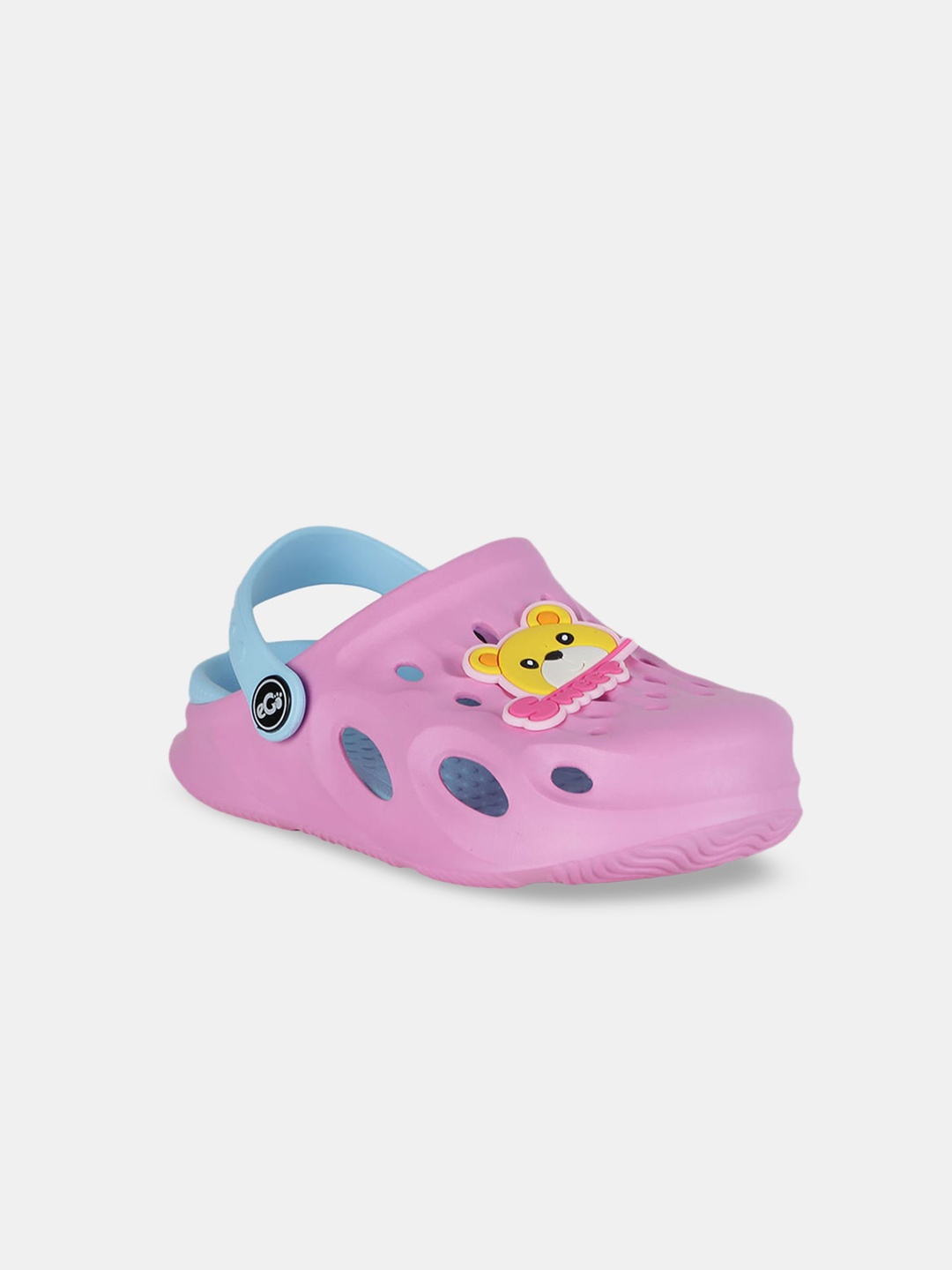 

Hopscotch Girls Pink & Blue Applique PU Clogs