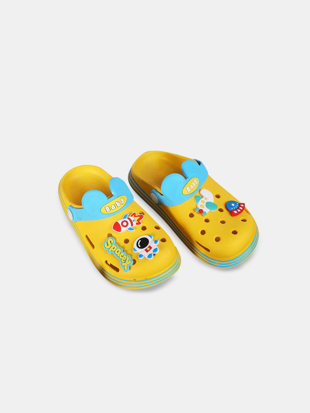 

Hopscotch Kids Yellow Printed Clogs