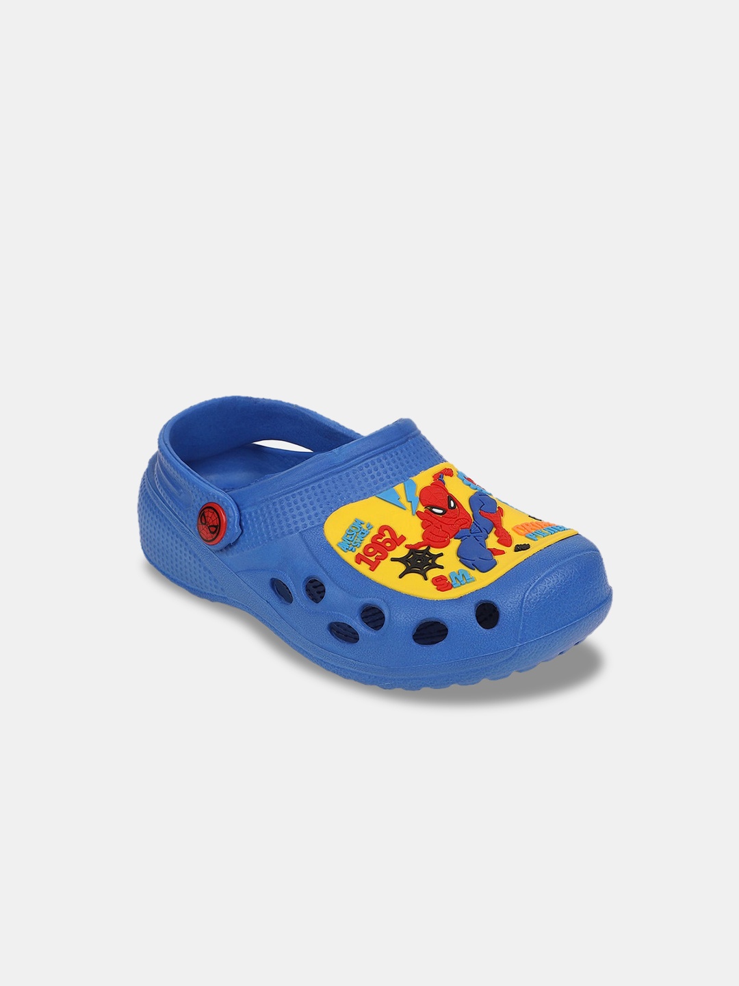 

Hopscotch Boys Blue Printed PU Clogs