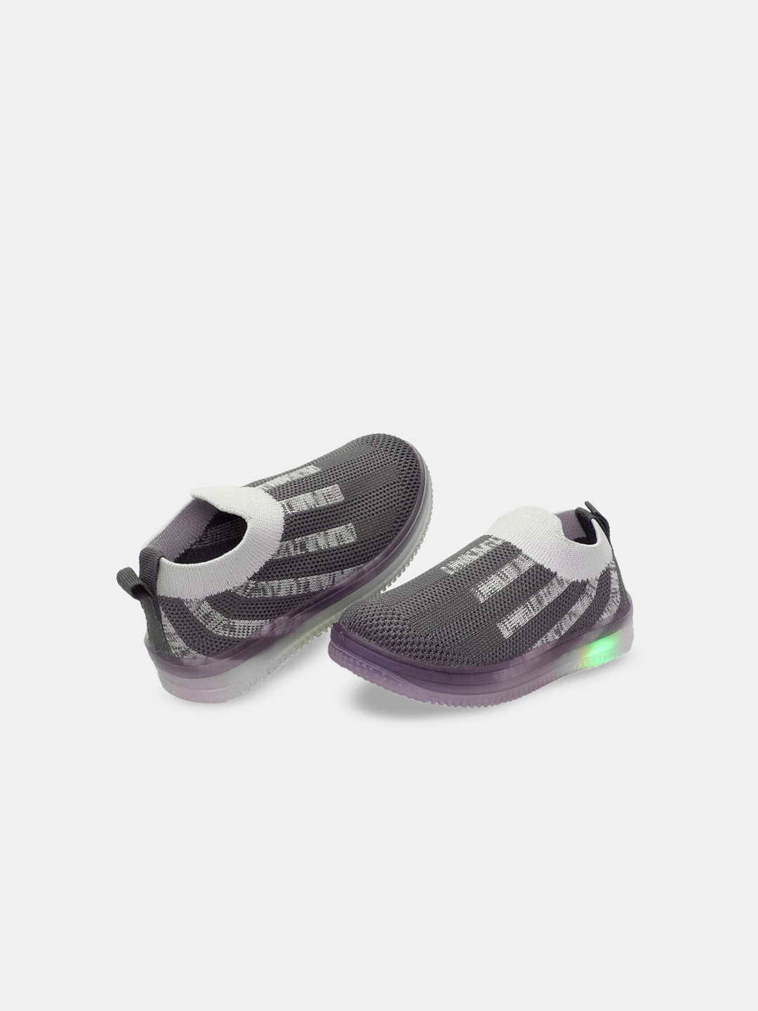 

Hopscotch Boys Grey Printed Slip-On Sneakers