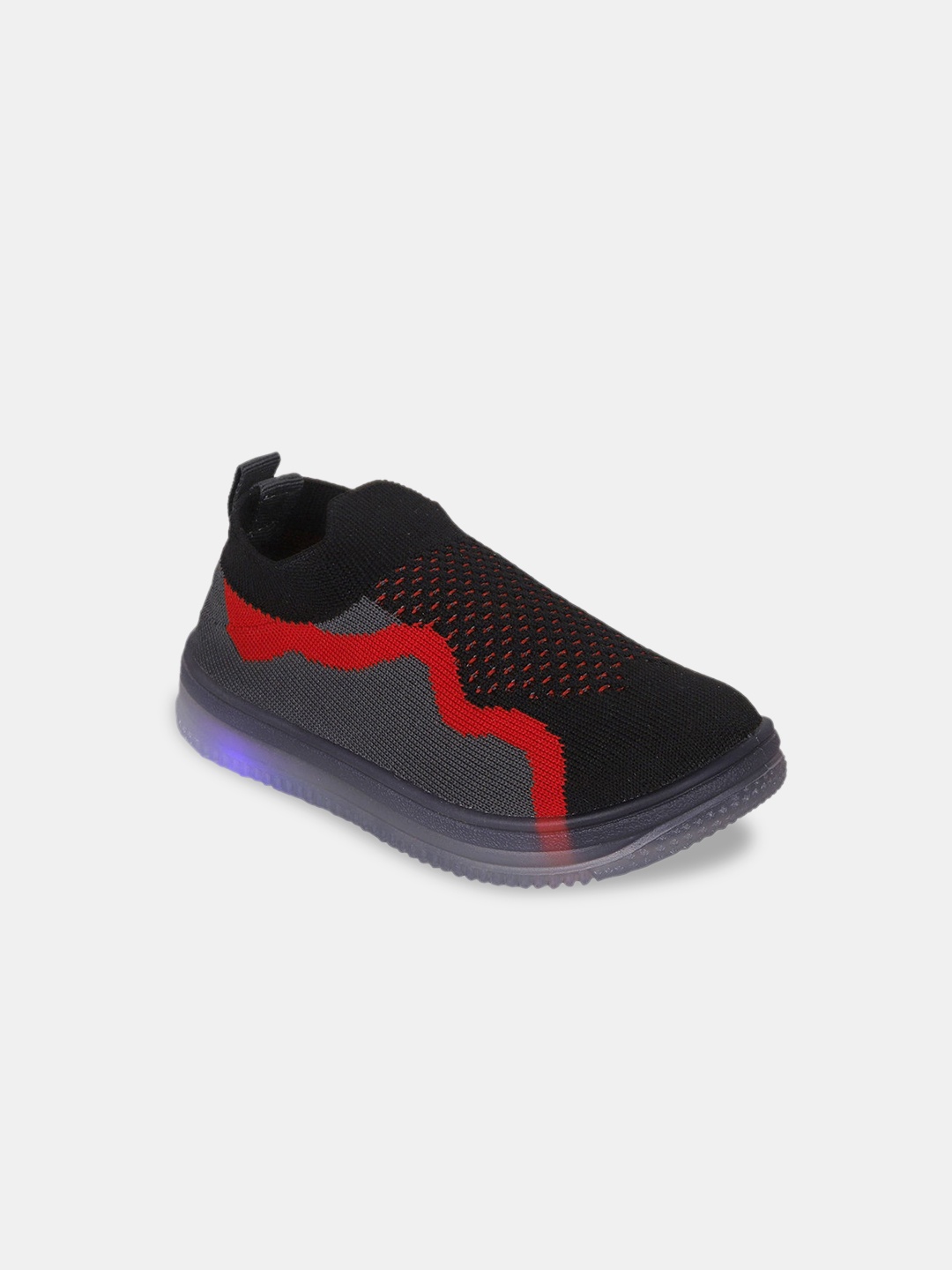 

Hopscotch Boys Black Colourblocked Slip-On Sneakers