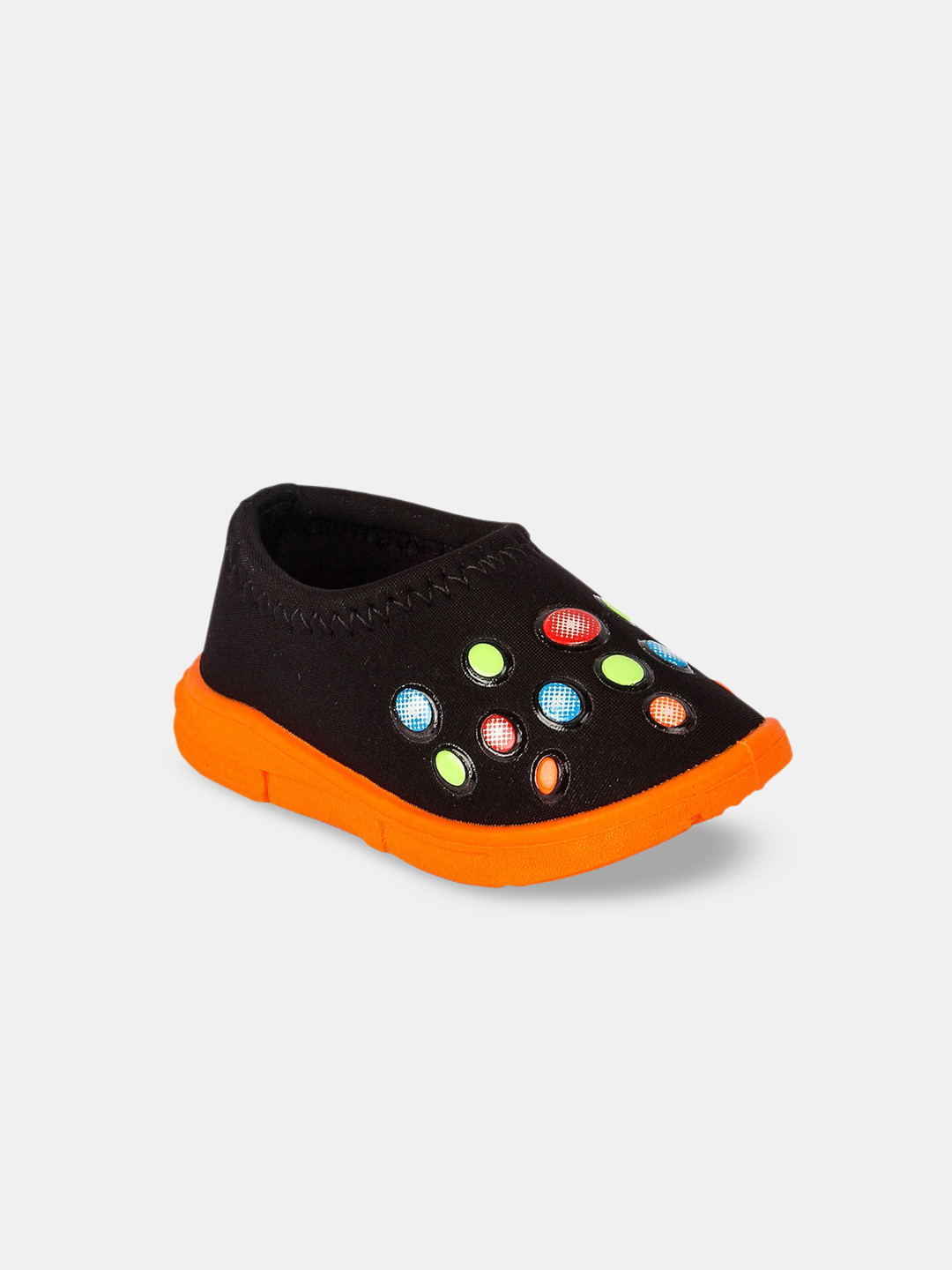 

Hopscotch Kids Orange Printed Slip-On Sneakers