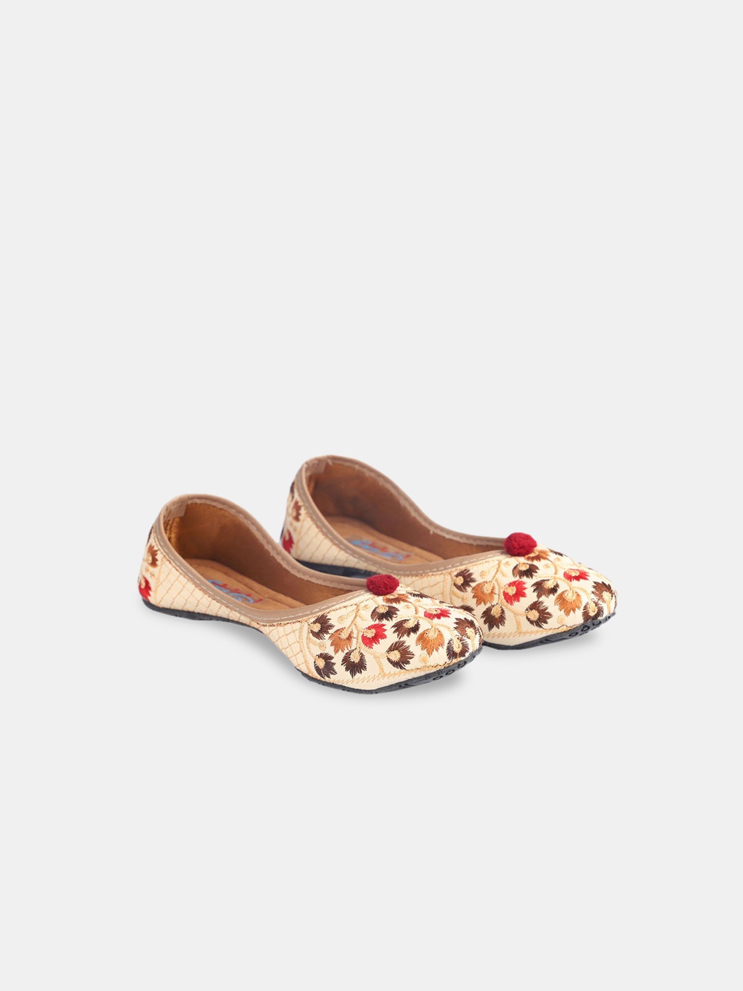 

Hopscotch Girls Beige Embellished Ethnic Mojaris Flats