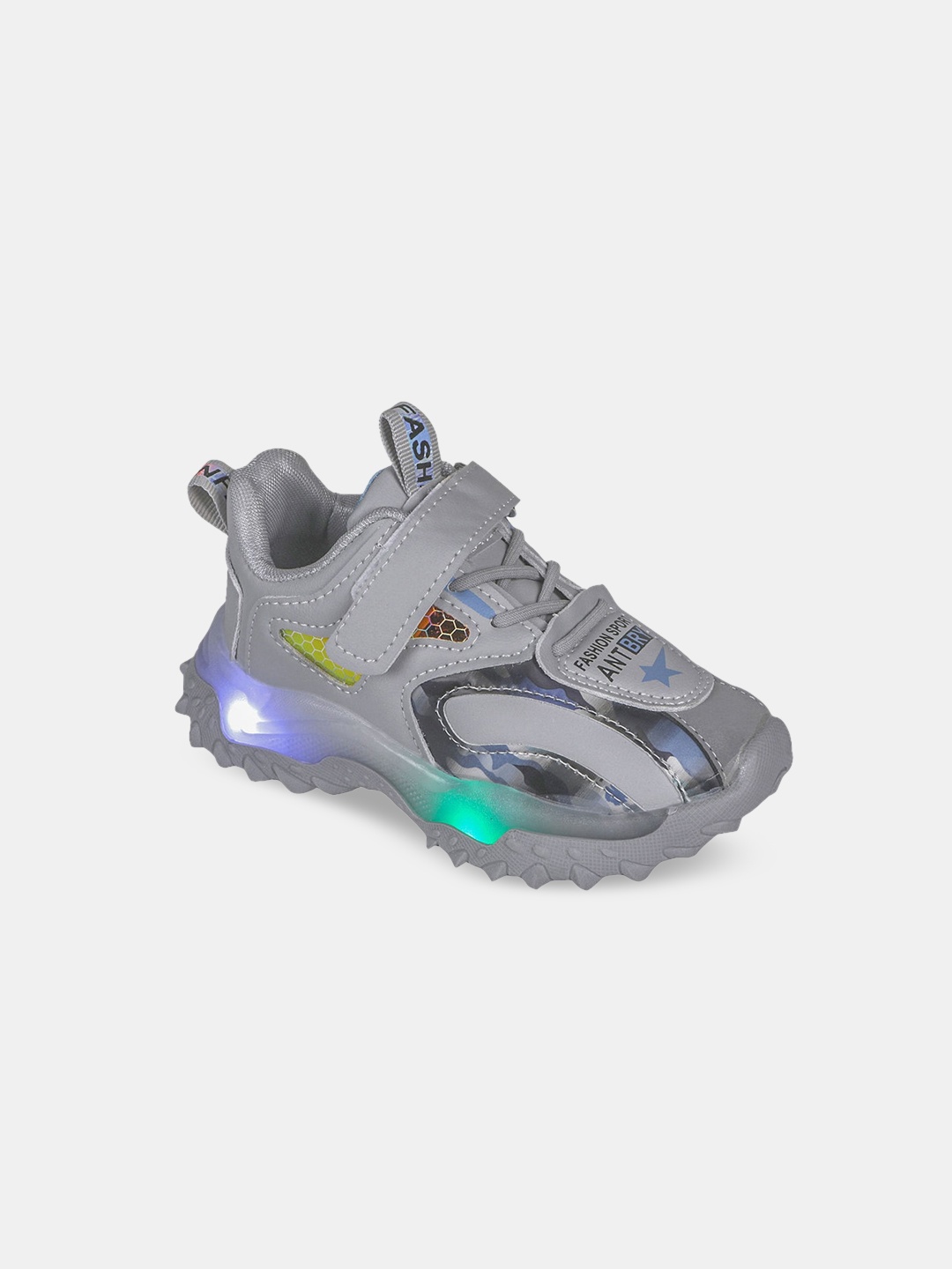 

Hopscotch Boys Grey Printed Sneakers