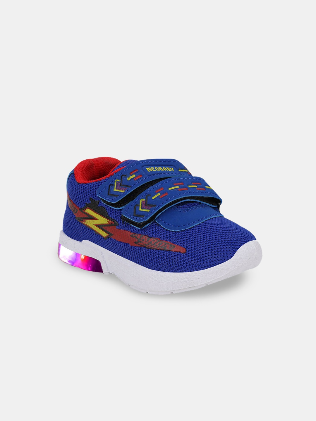 

Hopscotch Unisex Kids Blue Woven Design Slip-On Sneakers