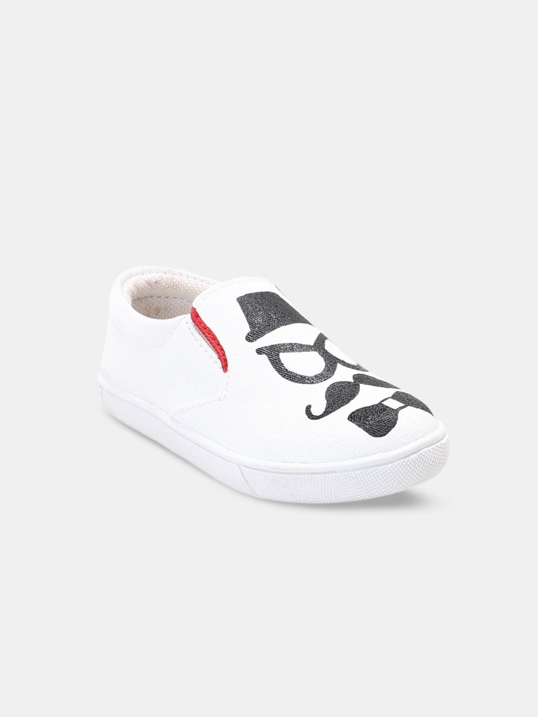 

Hopscotch Boys White Printed Slip-On Sneakers