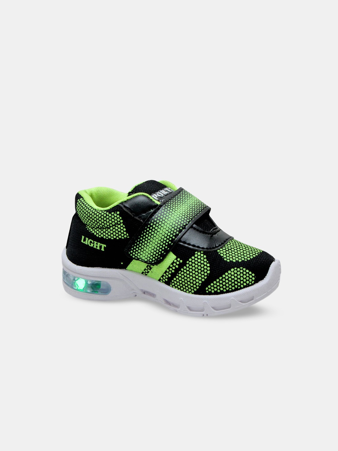 

Hopscotch Kids Green Printed Sneakers