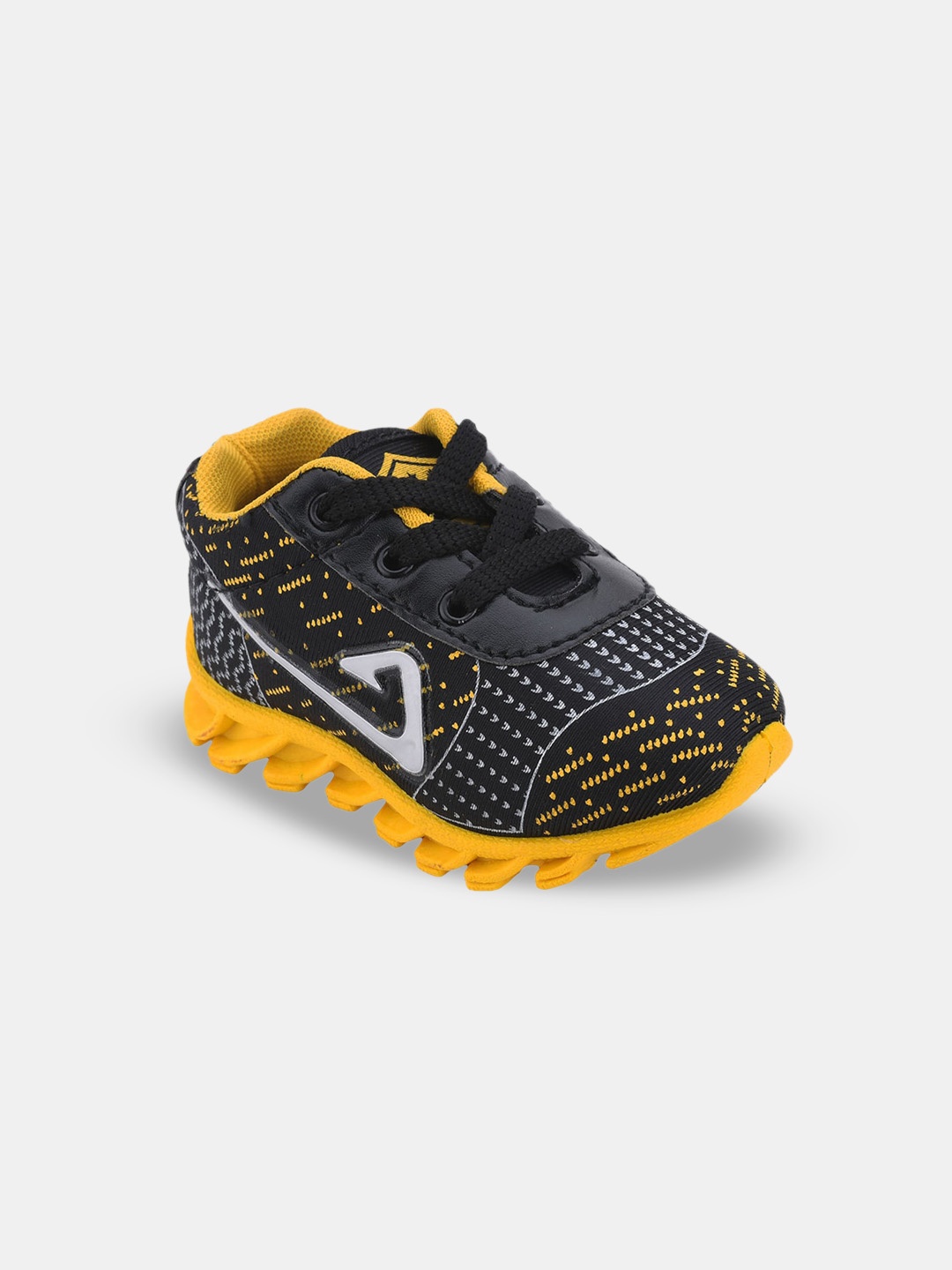 

Hopscotch Kids Yellow Printed Sneakers
