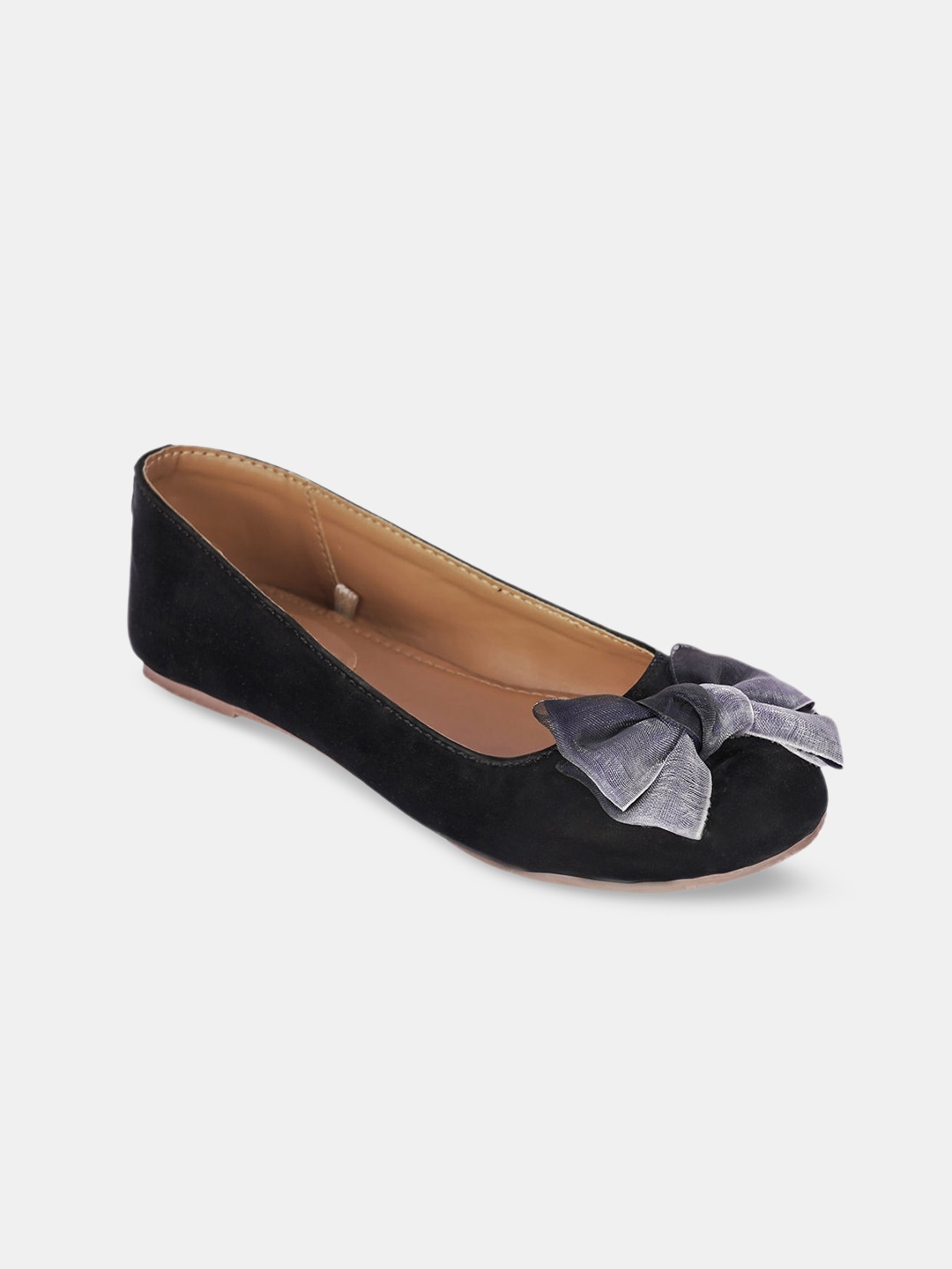 

Hopscotch Girls Black Ballerinas with Bows Flats