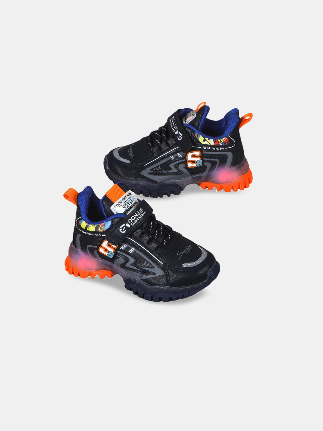 

Hopscotch Boys Blue Woven Design PU Sneakers