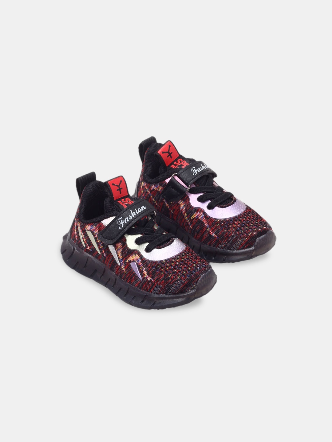 

Hopscotch Kids Black Printed Sneakers