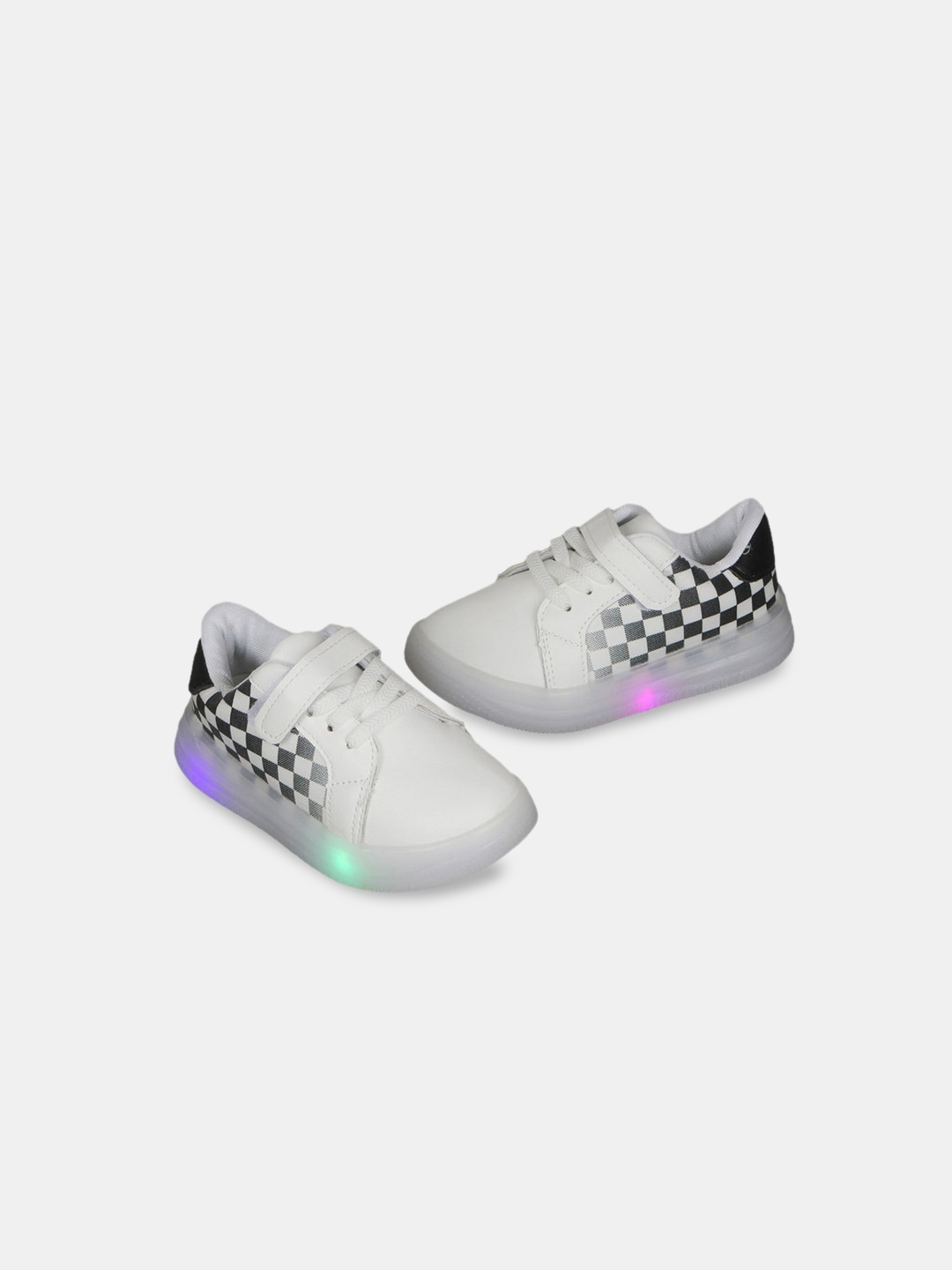 

Hopscotch Kids Black & White LED Sneakers